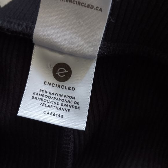 New ENCIRCLED Black Wide Leg Ribbed Pull On Pants XL - Picture 5 of 6